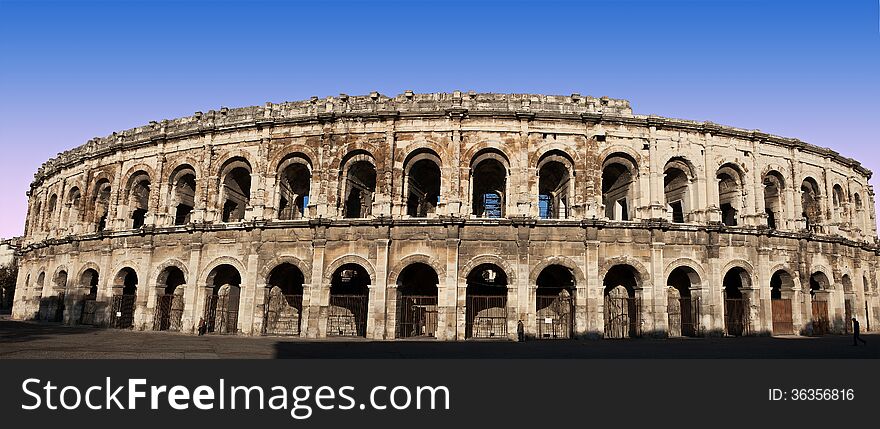 Famous roman arena in france
