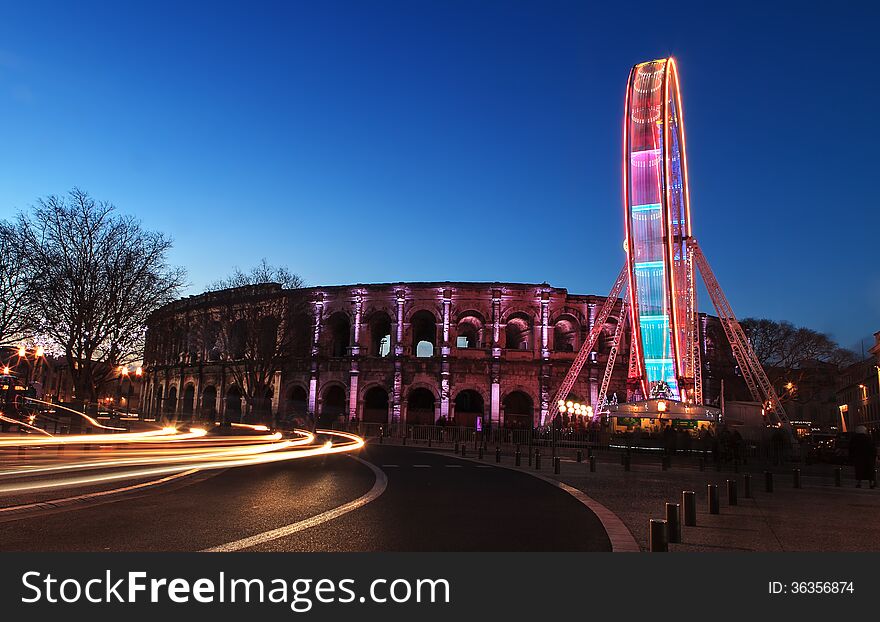 Famous roman arena in france