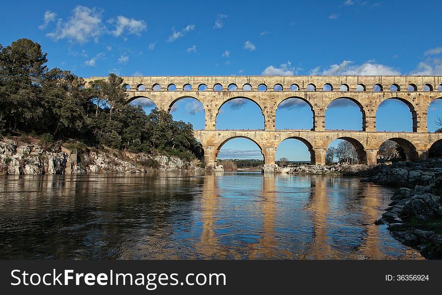 Famous roman bridge in france