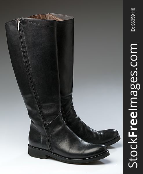 Leather Boots - Stock Image