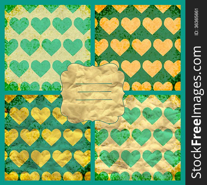 Set Of Valentine S Vector Seamless Pattern