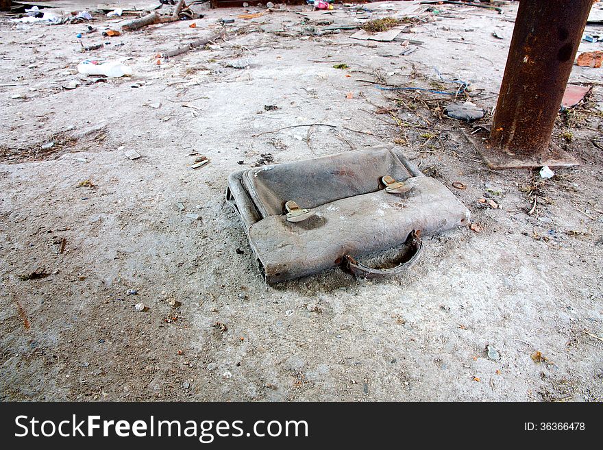 Leather bag lying on the floor. Leather bag lying on the floor