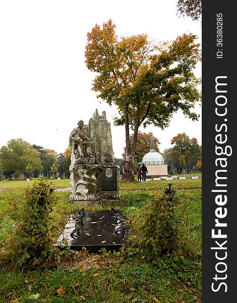 Cemetery in vienna in the autumn chilly day. Cemetery in vienna in the autumn chilly day