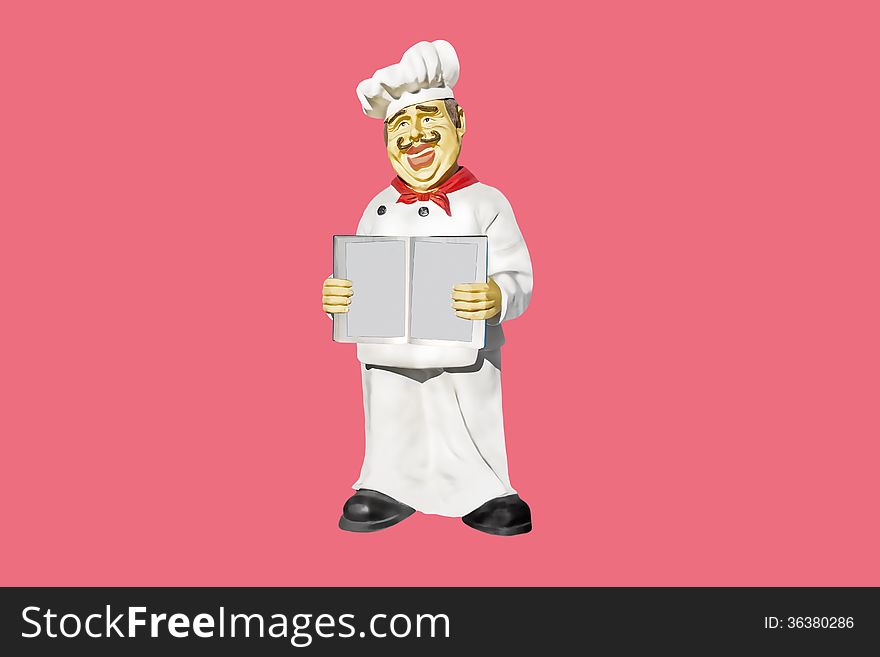 Chef who has in his hands a cookbook on you can add text. Chef who has in his hands a cookbook on you can add text
