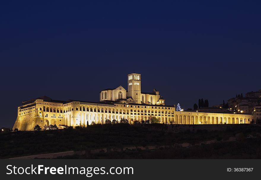 A view of Basilica of St. Francis in Assisi, Italia.