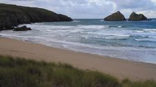 Waves On The Beach Holywell Bay Cornwall England Near Newquay Royalty Free Stock Image Waves On The Beach Holywell Bay Cornwall England Near Newquay Royalty Free Stock Image