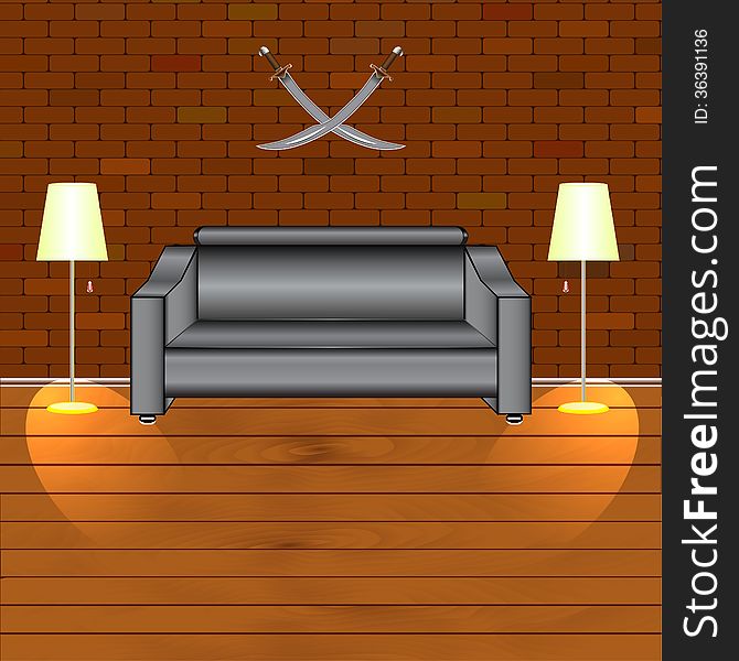 Vector illustration of the interior of the room. Vector illustration of the interior of the room