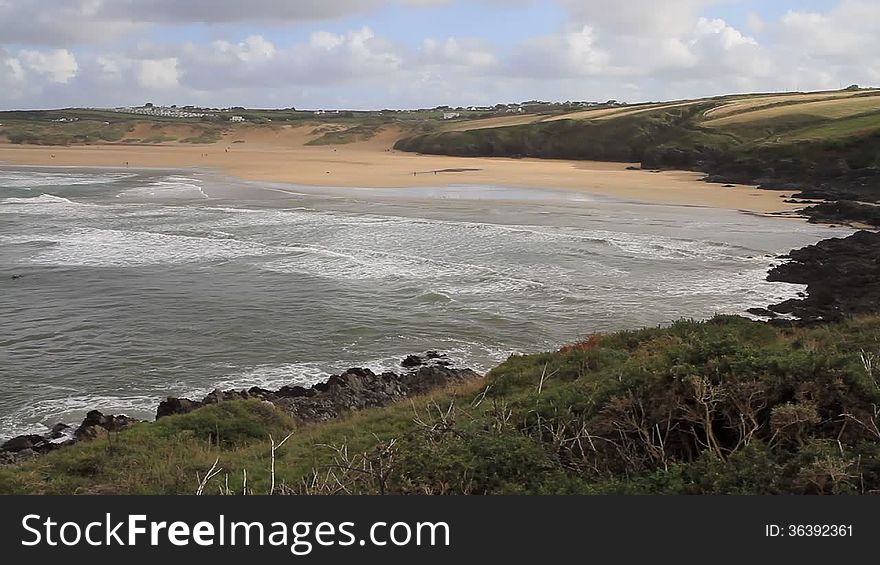 Crantock bay beach Cornwall England United Kingdom