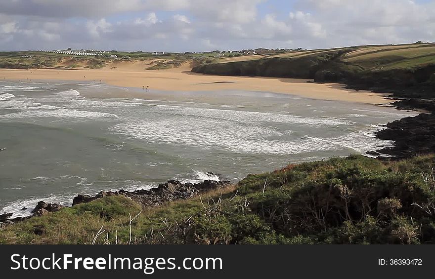 Surfing Beach Crantock Bay North Cornwall England UK