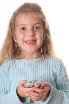 Little Girl Listening To Music Royalty Free Stock Photos Little Girl Listening To Music Royalty Free Stock Photos