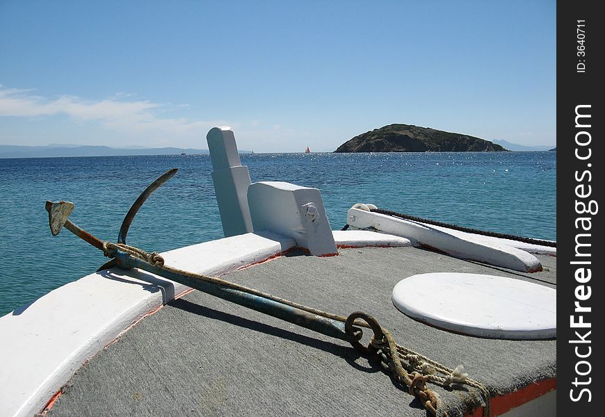 On a boat on the way to Tsougria, in the Greek islands