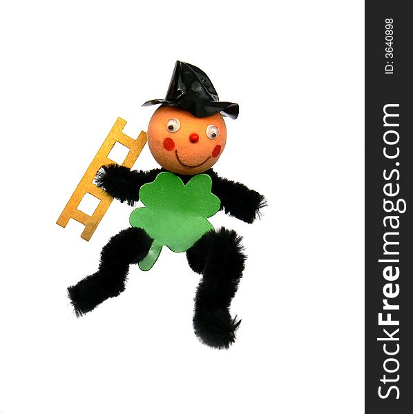 Chimney-sweeper with ladder and clover. Chimney-sweeper with ladder and clover