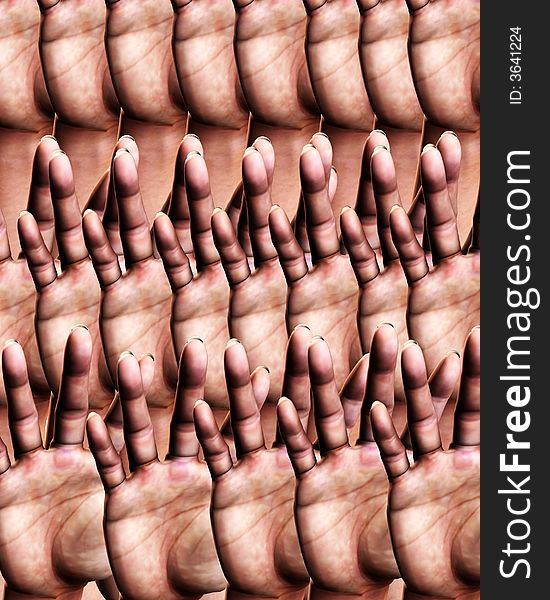 An abstract background pattern made out of duplicated fingers on hands. An abstract background pattern made out of duplicated fingers on hands.