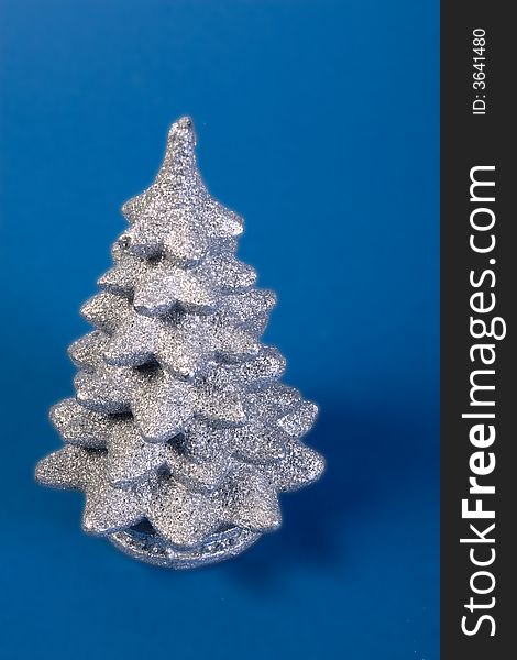 Sparkle christmas tree silver candle