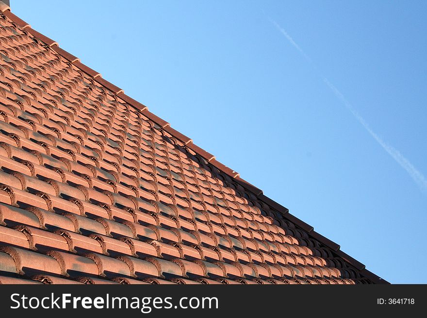 A visual of a red roof