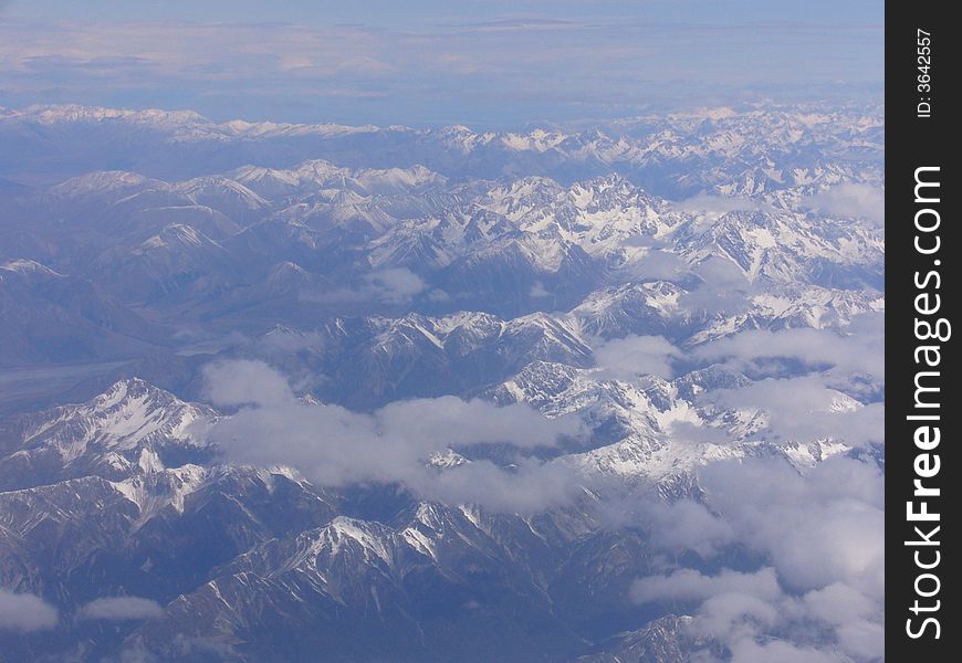 The aerial view of Southern Alps, New Zealand. The aerial view of Southern Alps, New Zealand