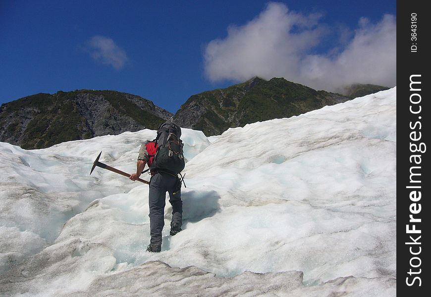Climbing the Fox Glacier, New Zealand. Climbing the Fox Glacier, New Zealand