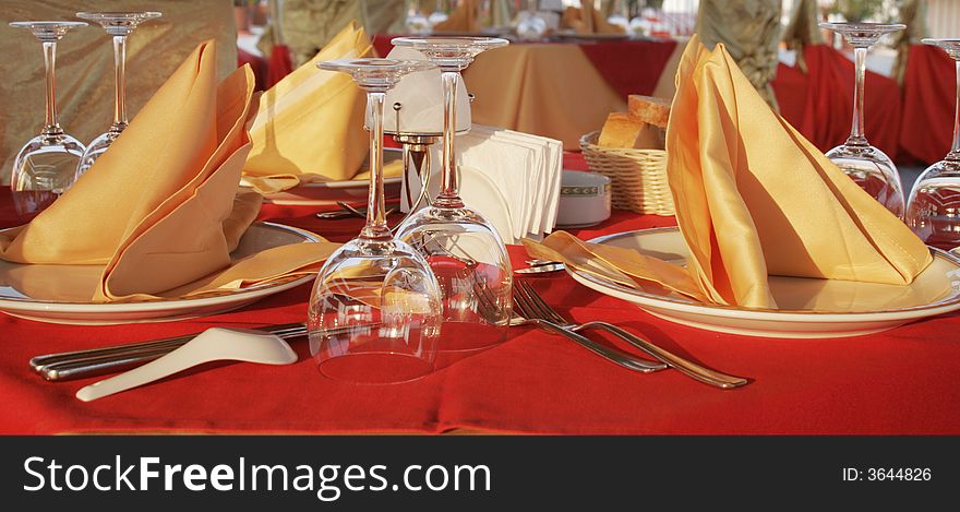 Dinner table with two dishes