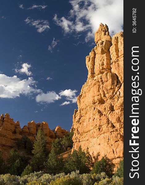 View of Zion National Park at sunset