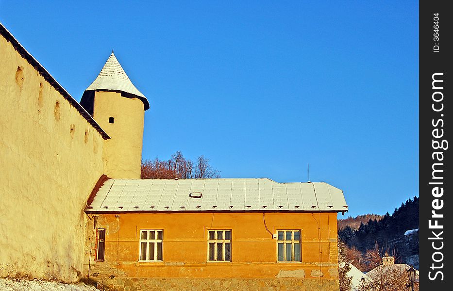 View on a castle in winter. View on a castle in winter