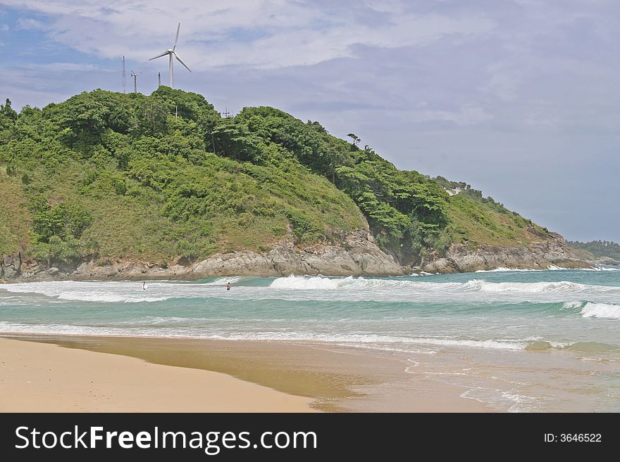 A deserted beach on the island of Phuket in Thailand. A deserted beach on the island of Phuket in Thailand