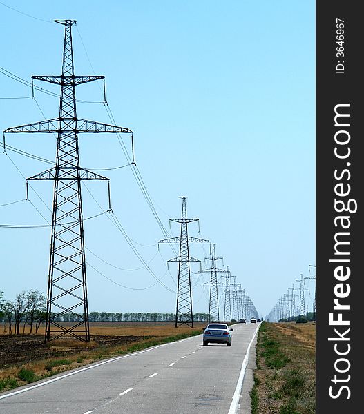 Electrical on a background of the sky