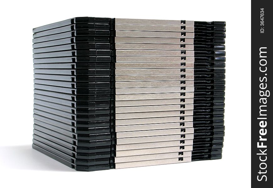 Stack of black floppy-disks. Stack of black floppy-disks