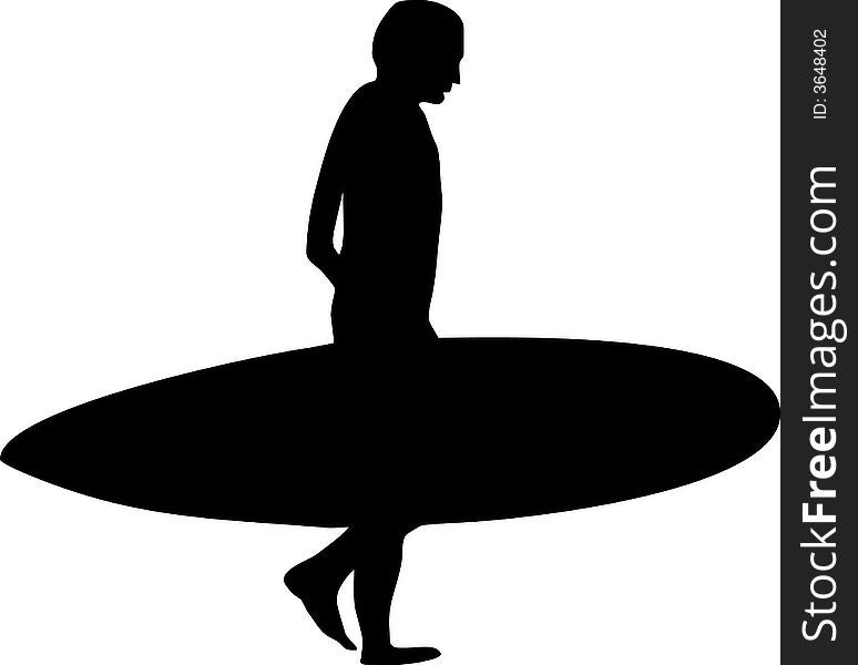 Illustration of a surfer silhouette