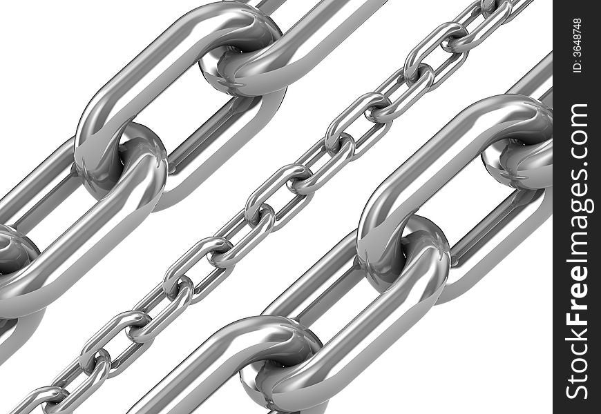 Steel Chain Isolated on White