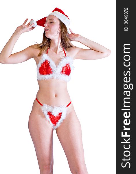 Girl is sexy christmas bikini