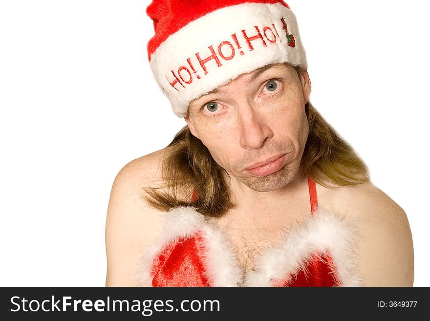 Funny Pouting Christmas Man