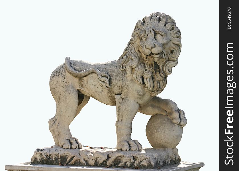 Lion Statue Isolated