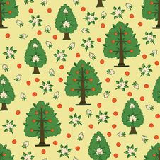 Seamless Kids Pattern With Apple Trees Royalty Free Stock Photo Seamless Kids Pattern With Apple Trees Royalty Free Stock Photo