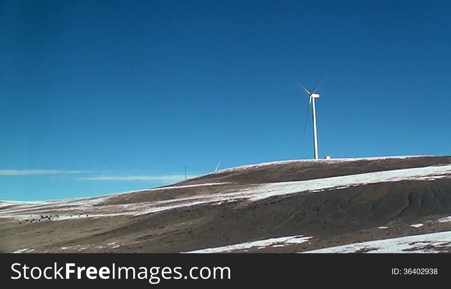 Slow Motion Video Of Wind Generator Turbine