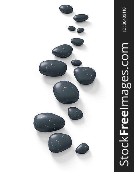 An image with some step stones on a white background