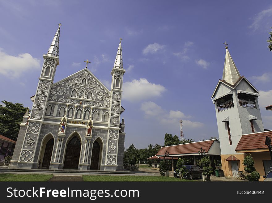 Church in Rachaburi, Thailand.