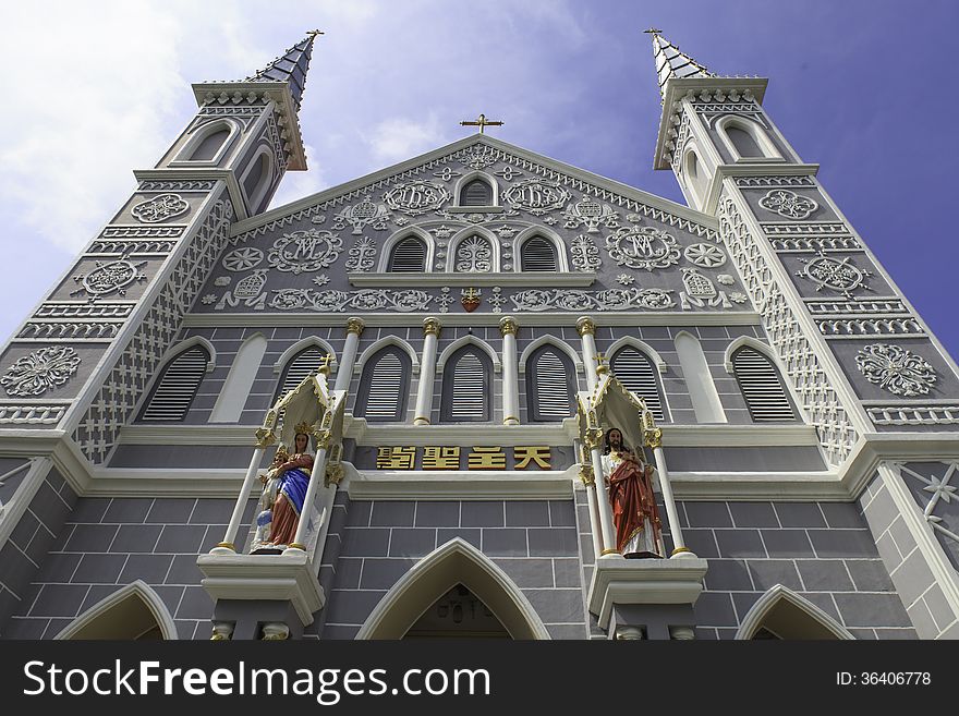 Church in Rachaburi, Thailand.