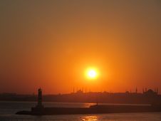Sunset In Bosphorus, Istanbul Royalty Free Stock Image Sunset In Bosphorus, Istanbul Royalty Free Stock Image
