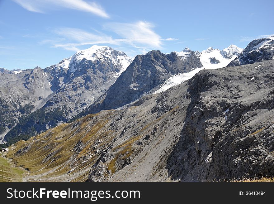 Alpine Stelvio national park landscape. Alpine Stelvio national park landscape