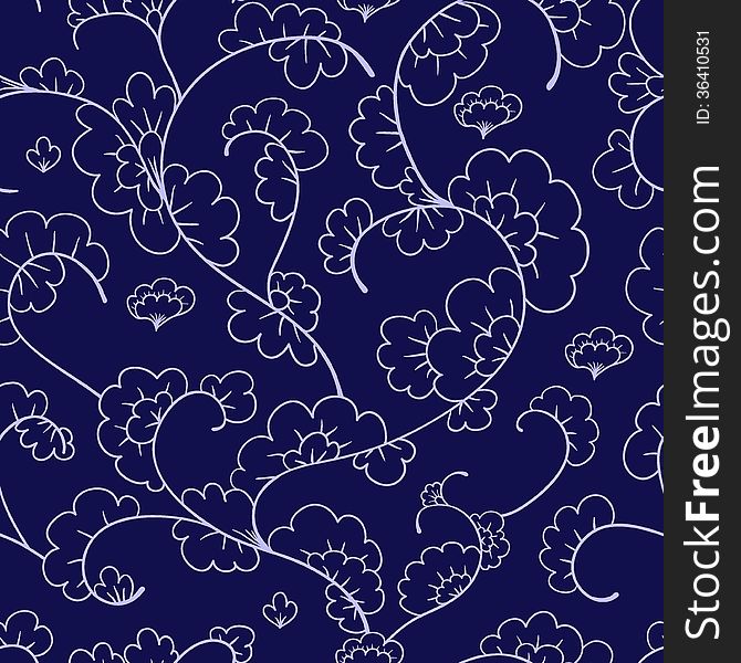 Seamless lace floral pattern, vector illustration