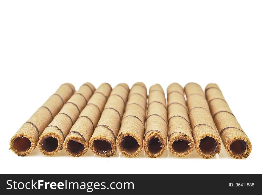 Set of wafer stick line isolated on white background