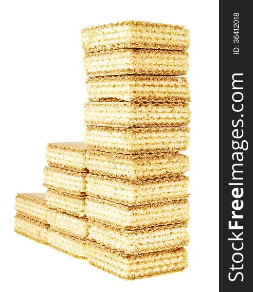 Persptive of three step increase by wafer stack on white background. Persptive of three step increase by wafer stack on white background