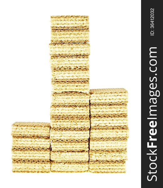 Three step wafer stack in triangle shape on white background. Three step wafer stack in triangle shape on white background