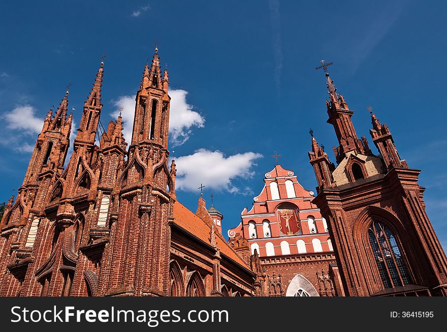 Beautiful Gothic Style St. Anne Church in Vilnius, Lithuania on a Beautiful Summer Day.