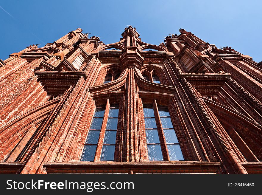 Beautiful Gothic Style St. Anne Church in Vilnius, Lithuania on a Beautiful Summer Day.