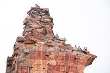 Birds Standing On Broken Pillar In Qutub Minar Royalty Free Stock Photo Birds Standing On Broken Pillar In Qutub Minar Royalty Free Stock Photo