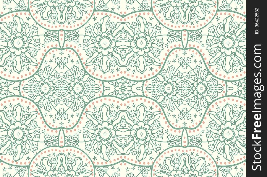 Hand-Drawn henna Mehndi Abstract pattern. Vector illustration.