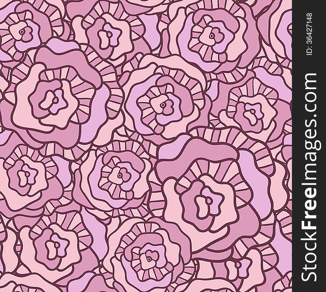 Vector pattern with vintage roses, seamless wallpaper. Vector pattern with vintage roses, seamless wallpaper