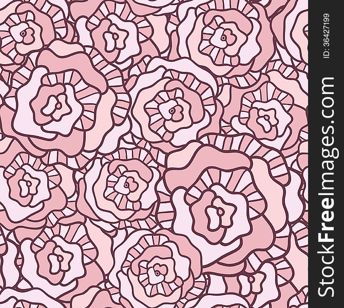 Vector pattern with vintage roses, seamless wallpaper. Vector pattern with vintage roses, seamless wallpaper