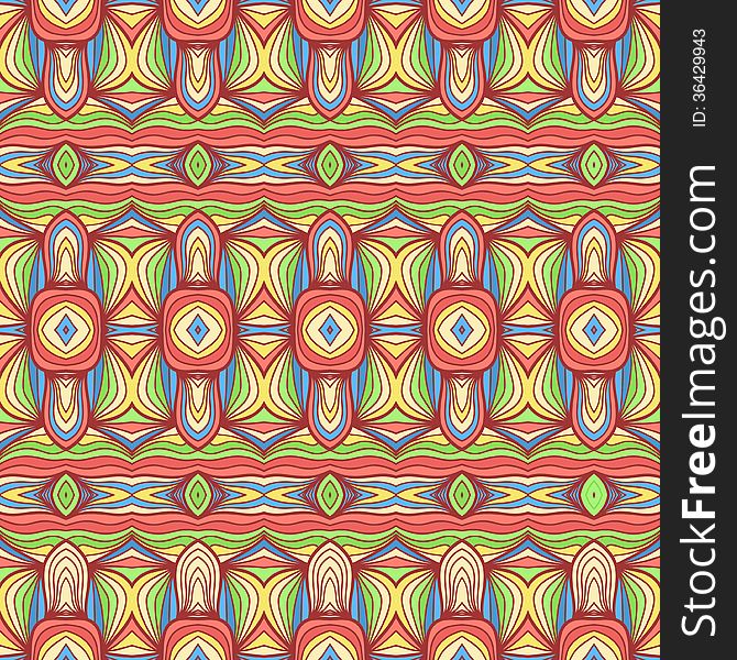 Colorful oriental pattern, seamless wallpaper